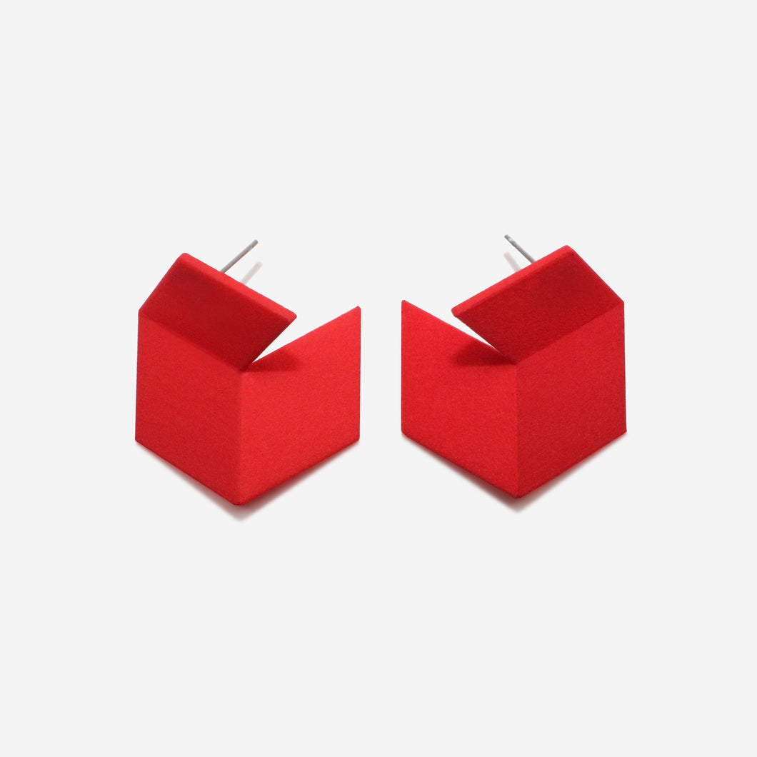 Design + Conquer Infinite Stud Earrings in Red