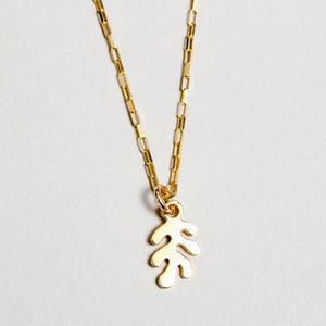 Wolf Circus Charm Leaf Necklace